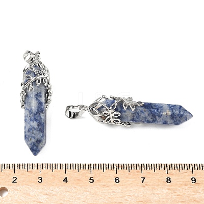 Natural Blue Spot Jasper Pendants G-M450-01P-11-1