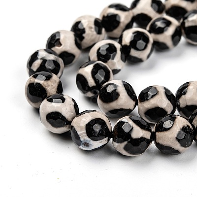 Tibetan Style Turtle Back Pattern dZi Beads G-H1453-1-1