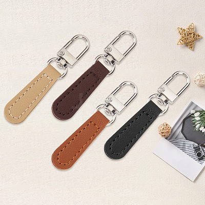 8Pcs 4 Colors PU Leather Zipper Pulls for Handbags Luggage and Jacket FIND-CL0002-10-1