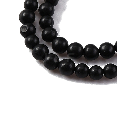 Natural Shungite Beads Strands G-M353-A04-3mm-1