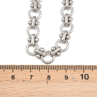 8MM 304 Stainless Steel Twisted Ring Link Chain Necklaces NJEW-Z105-04P-02-1