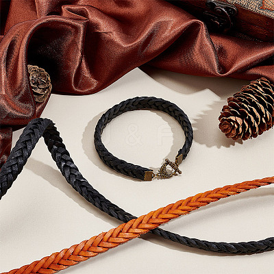 2M 2 Colors Braided Cowhide Leather Cords WL-GA0001-03-1