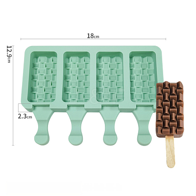 Food Grade DIY Rectangle Ice-cream Silicone Molds DIY-D062-05A-1
