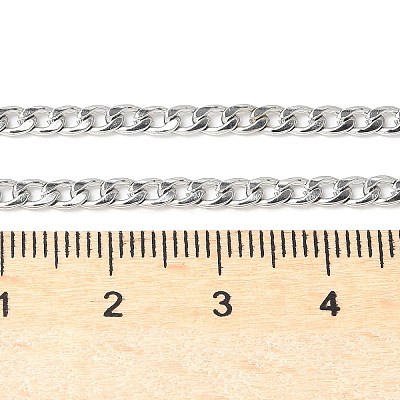 Non-Tarnish 304 Stainless Steel Curb Chain Necklace Making X-STAS-A028-N108P-1