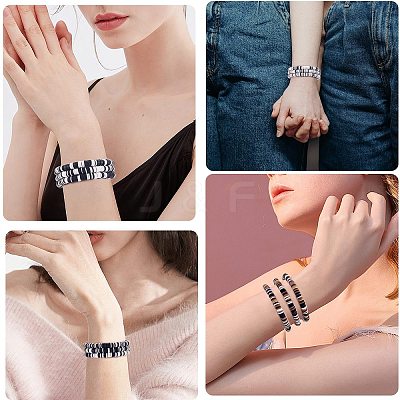 Handmade Polymer Clay Heishi Surfer Stretch Bracelets Set BJEW-SW00099-07-1