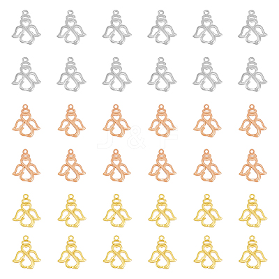 36Pcs 3 Color Brass Pendants KK-FH0005-17-1