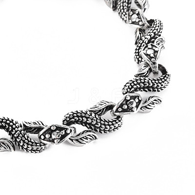 Alloy Dragon Link Chain Bracelet for Men Women BJEW-N015-011-1