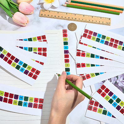 15Pcs Paper Letter Self-Adhesive Stickers DIY-SP0006-56B-1
