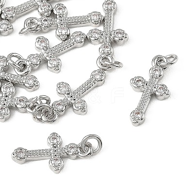 SHEGRACE Brass Micro Pave Clear Cubic Zirconia Pendants XGRQ2O465-451P-1