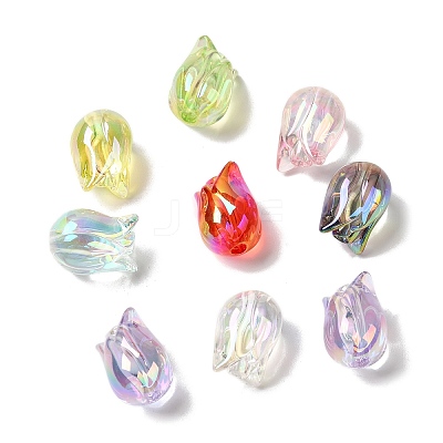 UV Plating Transparent Acrylic Beads OACR-H123-17-1