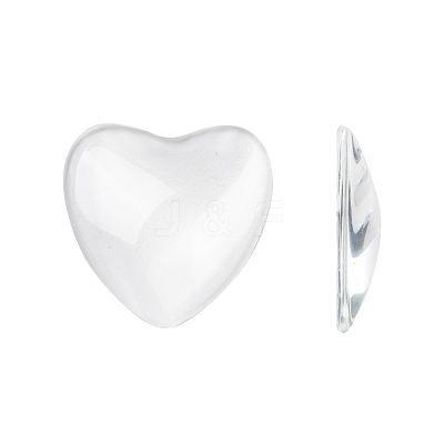 Transparent Glass Heart Cabochons GGLA-R021-30mm-1