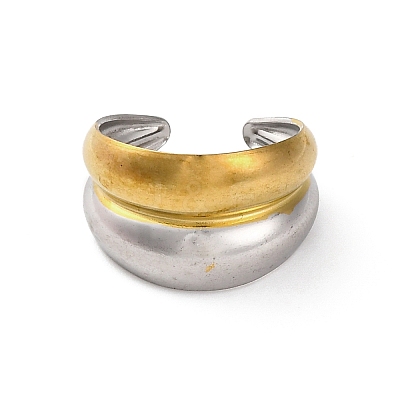 304 Stainless Steel Open Cuff Rings RJEW-K258-08GP-01-1