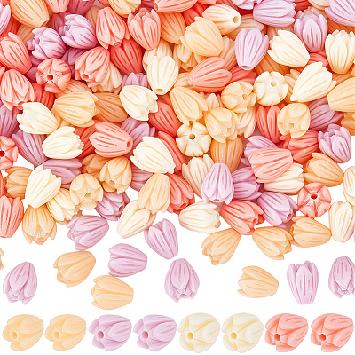 200Pcs 4 Colors Dyed Synthetic Coral Beads CORA-SP0001-22-1
