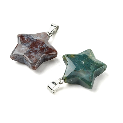 Natural Indian Agate Pendants GG-K002-10U-1