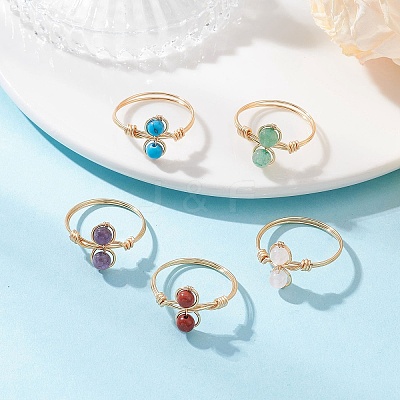 Natural & Synthetic Gemstone Finger Rings RJEW-JR00945-01-1