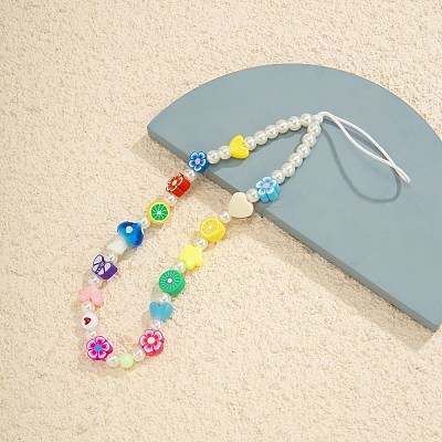 Polymer Clay & Acrylic Mobile Straps HJEW-WH0071-13B-1