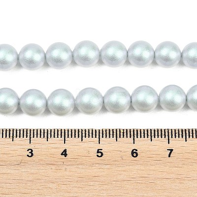 Frosted Glass Pearl Beads Strands GLAA-A044-08A-06-1