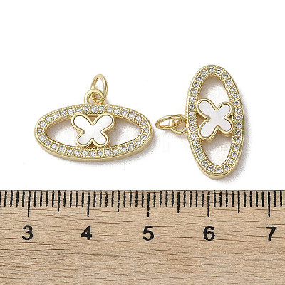 Brass Micro Pave Cubic Zirconia Charms KK-G485-02G-1