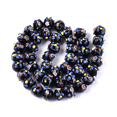 Handmade Gold Sand Lampwork Beads LAMP-N038-02A-1