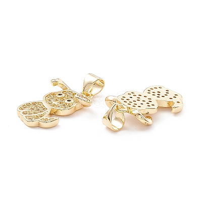 Brass Micro Pave Cubic Zirconia Pendants X-KK-D067-06G-RS-1