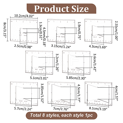 Transparent Acrylic Templates AJEW-WH0475-52B-1