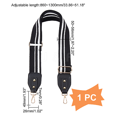 Stripe Pattern Cotton Fabric & PU Leather Bag Straps FIND-WH0001-57A-1