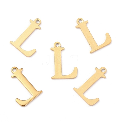 Ion Plating(IP) 304 Stainless Steel Alphabet Charms STAS-H122-L-G-1