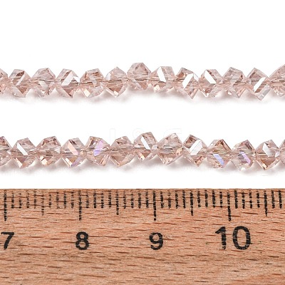Electroplate Transparent Glass Beads Strands GL-CBA7A17-01A-02-1