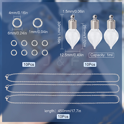 DIY Perfume Bottle Necklace Making Kit DIY-SC0020-71-1
