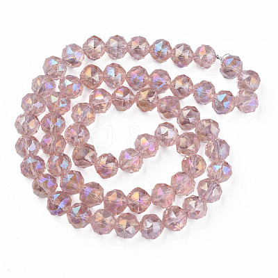 Electroplate Transparent Glass Beads Strands EGLA-N002-34B-C02-1