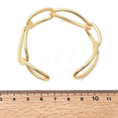 Brass Large Oval Link Chain Cuff Bangles for Women KK-CBACA61-04G-1