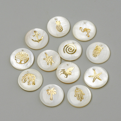 Natural Freshwater Shell Pendants SHEL-CJ0001-04-1