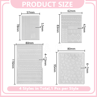 4Pcs 4 Styles Silicone Molds MRMJ-HY0001-43-1