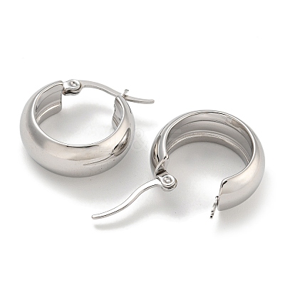 Tarnish Resistant 202 Stainless Steel Hoop Earrings EJEW-H003-38P-05-1