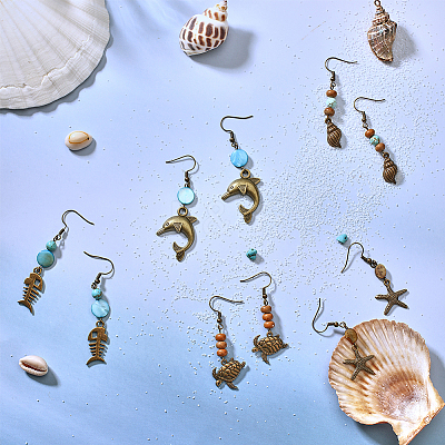 DIY Retro Ocean Theme Earring Making Kits DIY-SC0013-30-1