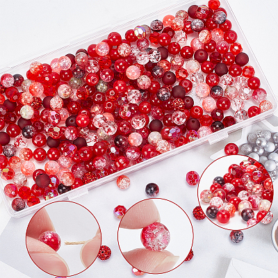 DIY Round Beads Jewelry Making Finding Kit DIY-WR0003-85A-1