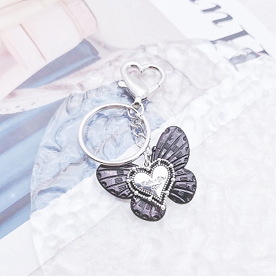 Butterfly Alloy Keychain PW-WG45160-02-1