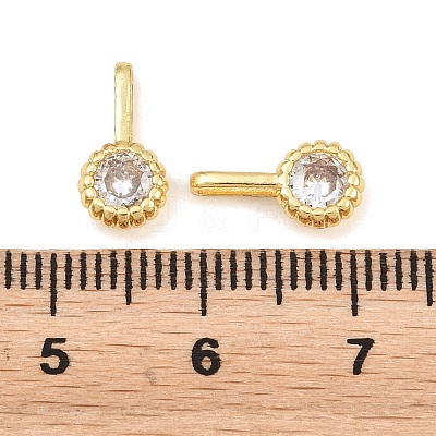 Brass Pave Cubic Zirconia Charms KK-K340-45G-02-1