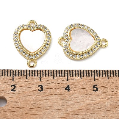 Brass Micro Pave Cubic Zirconia Connector Charms KK-H256-13G-1
