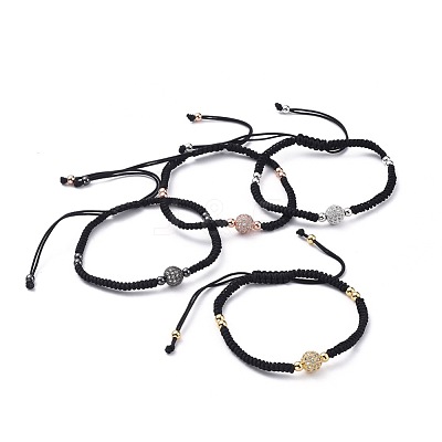 Adjustable Nylon Thread Braided Bead Bracelets BJEW-JB04666-1