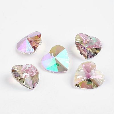 Faceted K9 Glass Charms EGLA-P026-H-1