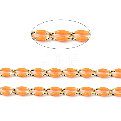 Brass Enamel Curb Chains CHC-C003-13G-08-1