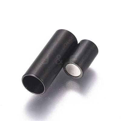304 Stainless Steel Magnetic Clasps with Glue-in Ends STAS-G203-12MB-B-1