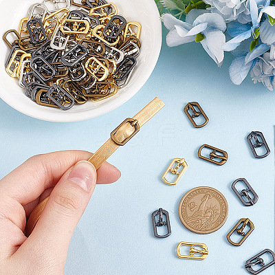 80Pcs 4 Colors Zinc Alloy Smooth Buckles FIND-GO0002-40-1