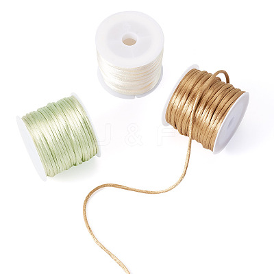 3 Rolls 3 Colors Nylon Satin Rattail Cords NWIR-TA0001-45C-1
