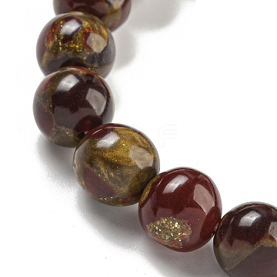 Round Synthetic Gold Clinquant Stone Stretch Bracekets G-P549-02A-04-1