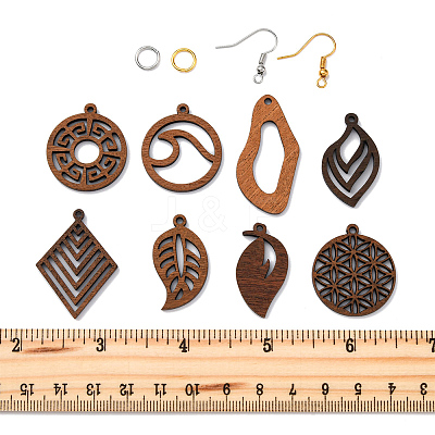 DIY Leaf Dangle Earring Making Kits DIY-FS0008-63B-1