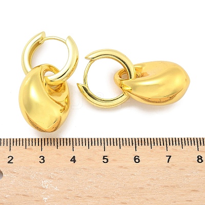 Nuggets Brass Hoop Earrings for Women EJEW-U057-06B-01G-1