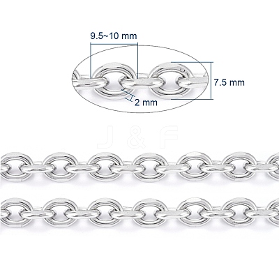 Tarnish Resistant 304 Stainless Steel Cable Chains CHS-P007-27P-05-1
