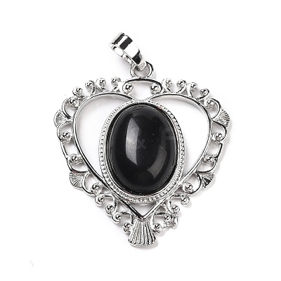 Natural Obsidian Pendants G-I322-04P-02-1